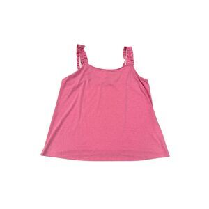 White Birch Ruffle Sleeve Pink Tank 3X